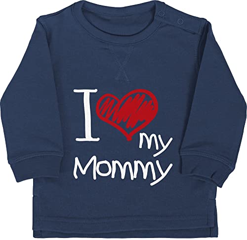 Baby Pullover Jungen Mädchen - Mama - I Love My Mommy weiß - 6/12 Monate - Navy Blau - Muttertag Fuer Mutter Mami Mother Geschenke für mütter muttertagsgeschenke mom Baby-Mama besten Mamas von Shirtracer