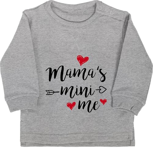 Baby Pullover Jungen Mädchen - Mama - Mamas Mini Me Schwarz - 18/24 Monate - Grau meliert - muddi pulli mutter muttertagsgeschenk mommy muttertag mother's day mutti mama's muttertagsgeschenke mami von Shirtracer