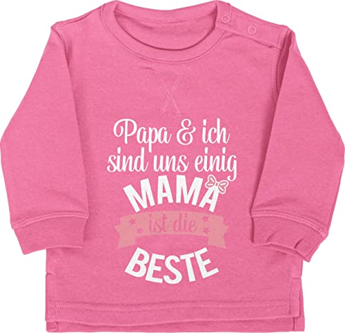 Baby Pullover Jungen Mädchen - Mama ist die Beste I Weltbeste Mutti - 12/18 Monate - Pink - Mutter Mami Papa und ich sind Uns einig Mother muttertagsgeschenk Geschenke für mütter mom Baby-Mama von Shirtracer