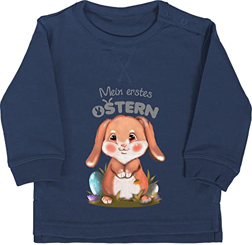 Shirtracer Baby Pullover Jungen Mädchen - Ostergeschenke - Mein erstes Ostern Hase Aquarell grau - 12/18 Monate - Navy Blau - Ostereier 1 hasi Hasen osterkleinigkeit Ostergeschenk kleinigkeit von Shirtracer