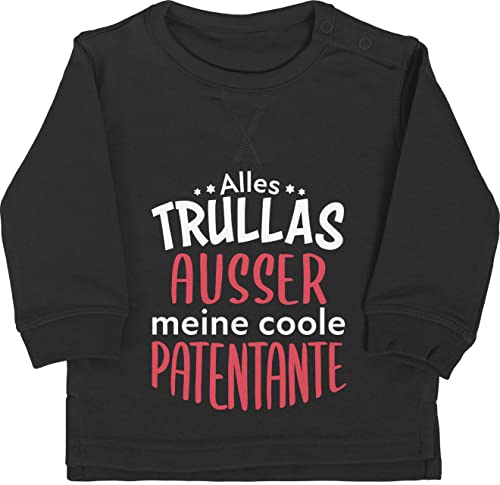 Baby Pullover Jungen Mädchen - Alles Trullas ausser meine coole Patentante - 12/18 Monate - Schwarz - godi paten tante geschenk patin patentanten patentante+geschenk sprüche geschenke taufpatin von Shirtracer