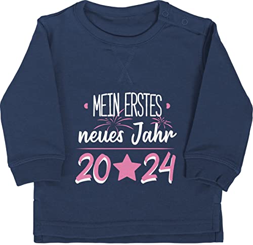 Baby Pullover Jungen Mädchen - Silvester - Mein erstes neues Jahr 2024 rosa - 12/18 Monate - Navy Blau - New Year My First neujahr Sylvester Silvester, Guten rutsch Happy Party 2022 Years von Shirtracer