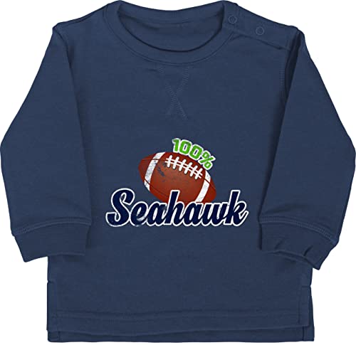 Baby Pullover Jungen Mädchen - Sport & Bewegung - 100% Seahawk - 12/18 Monate - Navy Blau - Football/Seahawks Football American von Shirtracer