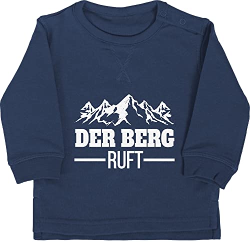 Baby Pullover Jungen Mädchen - Sport & Bewegung - Der Berg Ruft - 12/18 Monate - Navy Blau - Wandertag Mountains Are Calling der+Berg+Ruft der. bergmotiv Bergsteiger Pulli ruf Sweatshirt apred ski von Shirtracer