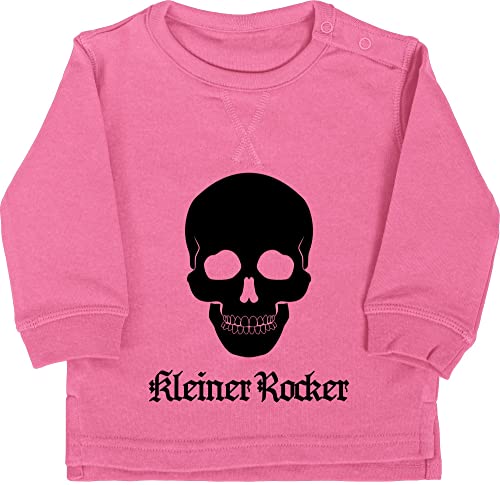 Baby Pullover Jungen Mädchen - Strampler & Junge - Kleiner Rocker Totenkopf - 12/18 Monate - Pink - Sachen für Neugeborene Skull Baby-Kleidung zur Geburt rockig Babykleidung mit sprüchen Pulis von Shirtracer