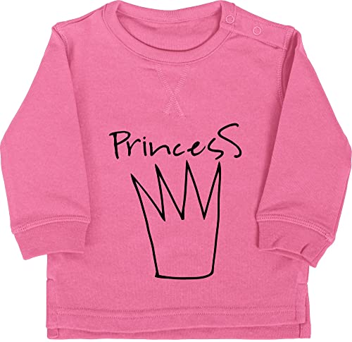 Baby Pullover Jungen Mädchen - Strampler & Junge - Princess Krone - 12/18 Monate - Pink - Sachen für Neugeborene Prinzessin Pulli zur Geburt mit sprüchen Geschenke von Shirtracer
