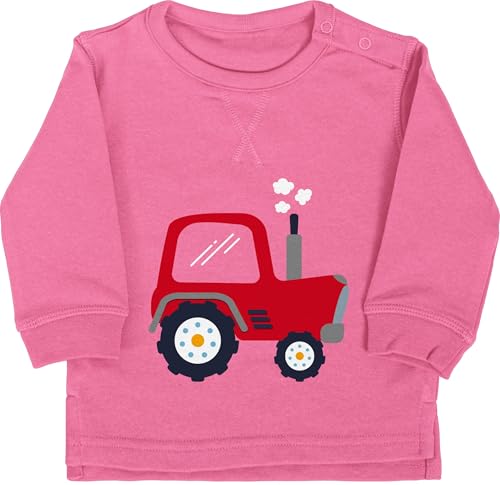 Baby Pullover Jungen Mädchen - Traktoren - Kinder Traktor - 18/24 Monate - Pink - Landwirt Kindergarten Babykleidung Landwirtschaft mit Pulli traktorfan Sweatshirt Bauern kinderpulli Bauer trecker von Shirtracer