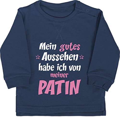 Shirtracer Baby Pullover Jungen - Gutes Aussehen Patin Mädchen - rosa/weiß - 18/24 Monate - Navy Blau - Patentante Mein Habe ich von meiner partentante patentanten godi taufpatin goti patenkind von Shirtracer