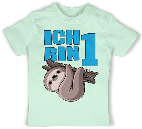 Baby T-Shirt Mädchen Jungen - 1. Geburtstag - Ich Bin eins mit Faultier in blau - 12/18 Monate - Mintgrün - Tshirt geburtstagsshirt+1+Jahr 1 Jahr Shirt Junge geburtstagsshirt one einjährige Baby T-Shirt Mädchen Jungen - 1. Geburtstag - Ich Bin eins mit Faultier in blau - 12/18 Monate - Mintgrün - Tshirt geburtstagsshirt+1+Jahr 1 Jahr Shirt Junge geburtstagsshirt one einjährige von Shirtracer