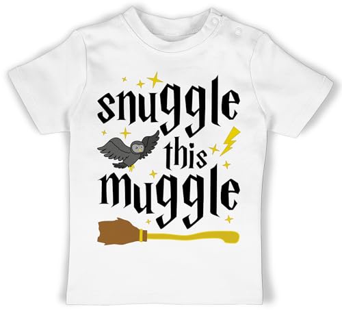 Baby T-Shirt Mädchen Jungen - Strampler & Junge - Snuggle This Muggle - 18/24 Monate - Weiß - mit Spruch Tshirt sprüche für babysachen Shirt sprüchen t spruche Drauf Aufschrift witzige von Shirtracer