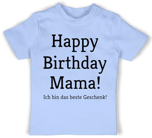 Baby T-Shirt Mädchen Jungen - Event und Anlass Geschenke - Happy Birthday Mama! Ich Bin das Geschenk! - 3/6 Monate - Babyblau - Oberteil Mama zum Geburtstag t Shirt mom Tshirt Mommy für von Shirtracer