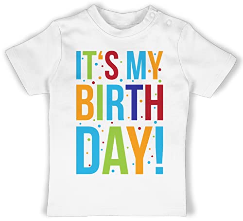 Baby T-Shirt Mädchen Jungen - Geburtstag Geburtstagsgeschenk - Birthday Girl Krone - 6/12 Monate - Weiß - geburtstagsshirt Geburtstags Shirts Tshirt babyshirt First Outfit t Shirt Geschenk erster von Shirtracer