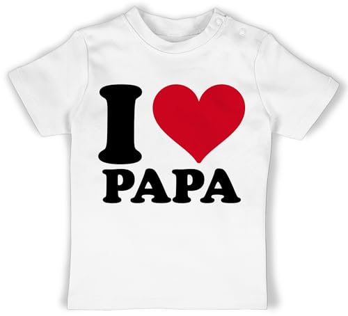 Baby T-Shirt Mädchen Jungen - Geschenk zum Vatertag - I Love Papa - 12/18 Monate - Weiß - Daddy Tshirt Vatertags t Shirt My Shirts Vater Tag ich Liebe Dich papatag hab lieb herrentagsgeschenke von Shirtracer