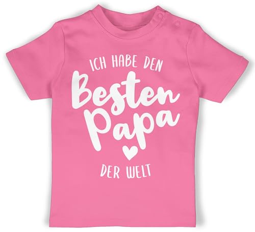 Baby T-Shirt Mädchen Jungen - zum - Ich Habe den besten Papa der Welt I Papa Geschenk Vatertag - 12/18 Monate - Pink - erstes Vatertagsgeschenk vatertagstshirt papatagsgeschenk Vater Tshirt Bester von Shirtracer