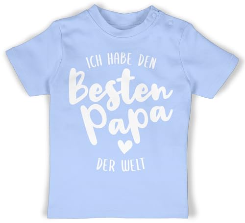 Baby T-Shirt Mädchen Jungen - Geschenk zum Vatertag - Ich Habe den besten Papa der Welt - 18/24 Monate - Babyblau - ausgefallene Vatertagsgeschenke 1st Fathers Day Bester Daddy männertag Geschenke von Shirtracer