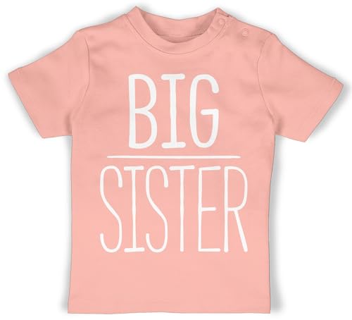 Baby T-Shirt Mädchen Jungen - Geschwister Bruder und Schwester - Big Sister - 18/24 Monate - Babyrosa - große Tshirts schwesterngeschenk sis Shirt geschwisteroutfit Babykleidung Geschenkideen von Shirtracer