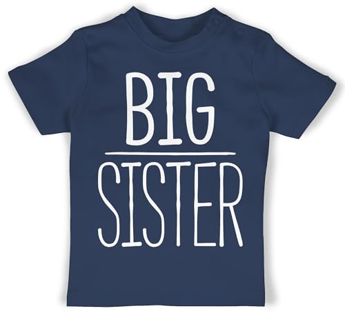 Baby T-Shirt Mädchen Jungen - Geschwister Bruder und Schwester - Big Sister - 18/24 Monate - Navy Blau - t Shirt Geschwister! sis t-Shirts Geschenkideen Shirts Tshirts Bekleidung für Babys von Shirtracer