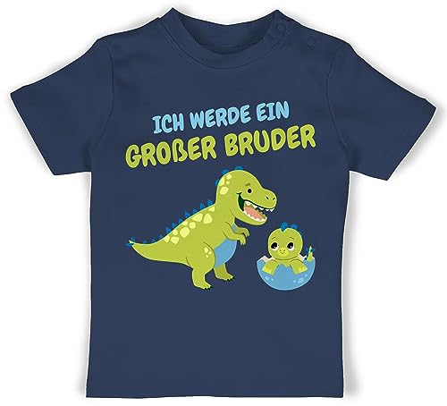 Baby T-Shirt Mädchen Jungen - Ich werde EIN großer Bruder - 12/18 Monate - Navy Blau - Big Brother Shirt große brüder Tshirt Outfit Bruder t-schirt 2023 Geschenk für großen Shirts von Shirtracer