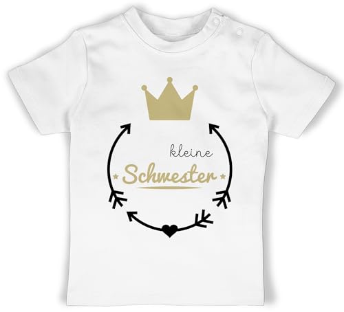 Baby T-Shirt Mädchen Jungen - Kleine Schwester - 12/18 Monate - Weiß - Sister Schwestern Shirt Geschenk für Tshirts 2023 t- Shirts Geschenke t-Shirts 2024 Tshirt Oberteil t Clothes von Shirtracer