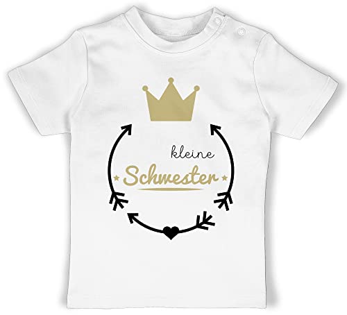 Baby T-Shirt Mädchen Jungen - Kleine Schwester - 18/24 Monate - Weiß - Sister Schwestern t Shirt Geschenk t- Shirts 2023 Tshirts Geschenke für t-Shirts 2024 Oberteil Tshirt Clothes von Shirtracer