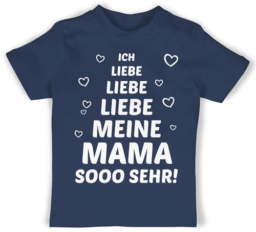 Baby T-Shirt Mädchen Jungen - Ich Liebe Meine Mama so sehr - 18/24 Monate - Navy Blau - Geschenk Fuer Mutter Shirt für mütter t besten Mamas Tshirt Mothers muttertags Baby-Mama muttertaggeschenke von Shirtracer