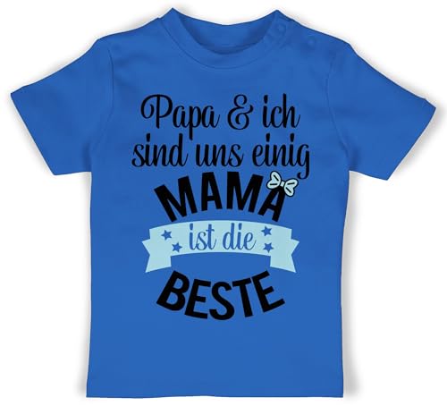 Baby T-Shirt Mädchen Jungen - Mama ist die Beste II - 18/24 Monate - Royalblau - Tshirt muttertagsgeschenk Best Mutter t Shirt Muttertag Mum t-Shirts Mother's Day Mami Baby-Shirt Mutti für Shirts von Shirtracer