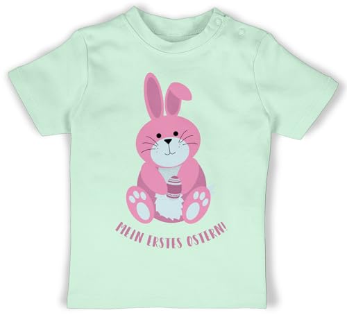 Baby T-Shirt Mädchen Jungen - Ostergeschenke - Mein erstes Ostern rosa - 1/3 Monate - Mintgrün - ostermotiv Shirt Easter Outfit Geschenk hase t Oster osterüberraschungen Junge Osterhase hasi für von Shirtracer