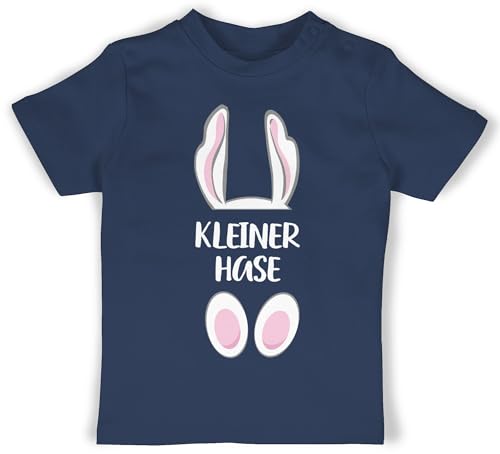 Baby T-Shirt Mädchen Jungen - Kleiner Hase I - 6/12 Monate - Navy Blau - der kleine Tshirt osterhasen Bunny Shirt Osterhase ich Bin Shirts Hasen Babykleidung hasenmotiv t häschen mit Motiv von Shirtracer