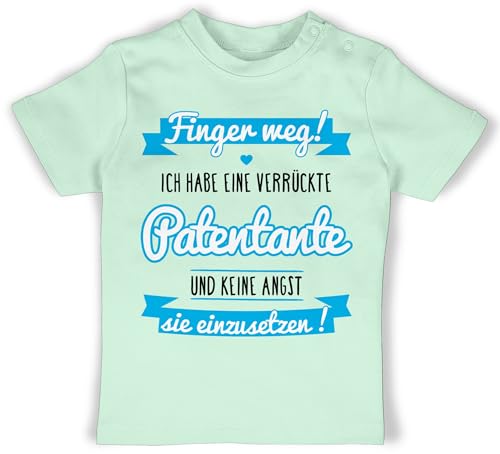 Baby T-Shirt Mädchen Jungen - Ich Habe eine verrückte Patentante - blau/schwarz - 18/24 Monate - Mintgrün - lustige Babykleidung Junge taufpatin Geschenk Finger Weg Tshirt Klamotten Baby T-Shirt Mädchen Jungen - Ich Habe eine verrückte Patentante - blau/schwarz - 18/24 Monate - Mintgrün - lustige Babykleidung Junge taufpatin Geschenk Finger Weg Tshirt Klamotten von Shirtracer