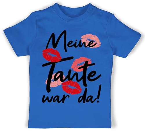 Baby T-Shirt Mädchen Jungen - Strampler & Junge - Meine Tante war da - schwarz - 12/18 Monate - Royalblau - Shirt witzige sprüche t lustige babygeschenke Shirts mit sprüchen Drauf Tshirt Clothes von Shirtracer