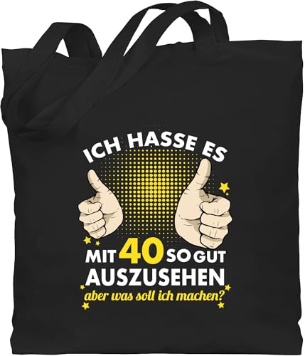 Baumwolltasche - 40. Geburtstag - Ich hasse es mit vierzig so gut auszusehen - Unisize - Schwarz - geschenk 40 jahre 40er jutebeutel stoffbeutel 1985 40.geburtstag lange henkel mann 40-er tasche Baumwolltasche - 40. Geburtstag - Ich hasse es mit vierzig so gut auszusehen - Unisize - Schwarz - geschenk 40 jahre 40er jutebeutel stoffbeutel 1985 40.geburtstag lange henkel mann 40-er tasche von Shirtracer