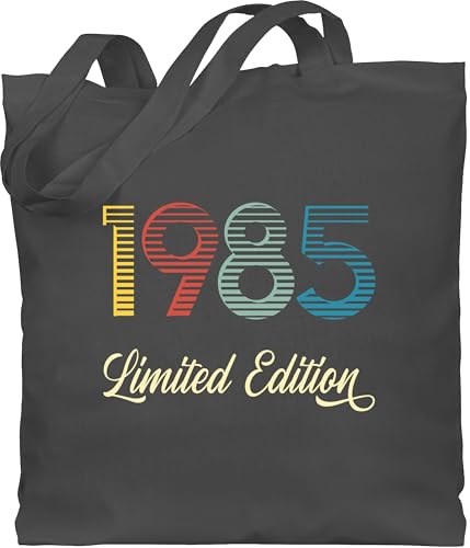 Shirtracer Baumwolltasche - 40. Geburtstag - Limited Edition 1985 Vierzigster - Unisize - Dunkelgrau - 40 er geschenke geschenk jahre 40er 1983 beutel lustige zum mann 40.geburtstag 1984 tasche von Shirtracer