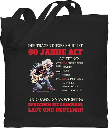 Baumwolltasche - 60. Geburtstag - Alter Sack 60 - Der Träger dieses Shirt ist 60 Jahre - Unisize - Schwarz - geschenktasche zum 60.geburtstag jutebeutel 60-geburtstag sprüche tasche geschenk von Shirtracer
