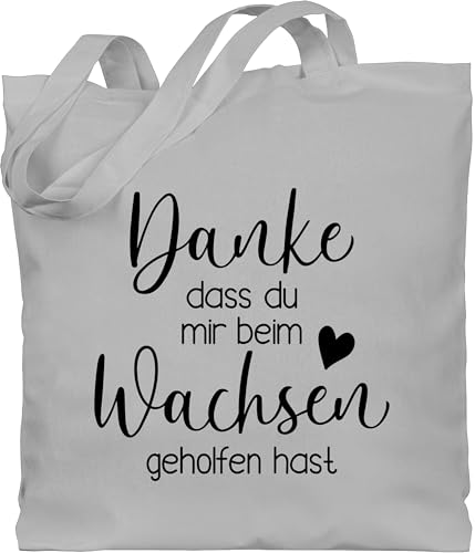 Baumwolltasche - Erzieher Taschen - Danke dass du mir beim Wachsen geholfen hast - Geschenk Erzieherinnen Abschiedsgeschenk Kindergarten Kinderkrippe - Unisize - Hellgrau - kita erzieherin tasche von Shirtracer