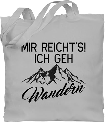Baumwolltasche - Hobby Outfit - Mir reichts ich geh Wandern - Unisize - Hellgrau - laufsport berg stoffbeutel laufen berge tasche joggen wander running wanderer geschenk weihnachten sprüche gehe von Shirtracer