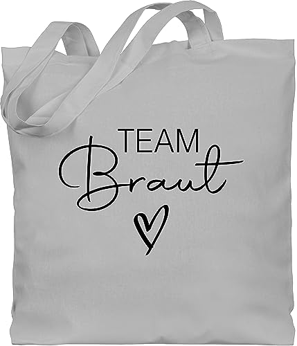 Baumwolltasche - JGA Junggesellenabschied Frauen - Team Braut Crew Bride - Unisize - Hellgrau - beutel tasche bachelorette party jutebeutel stoffbeutel aus baumwolle jungesselnabschied taschen von Shirtracer