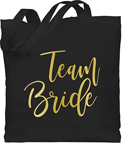 Baumwolltasche - JGA Junggesellenabschied Frauen - Team Bride Gold Effekt - Unisize - Schwarz - tasche bachelorette party braut beutel jutebeutel jungesselnabschied bag stoffbeutel aus baumwolle von Shirtracer