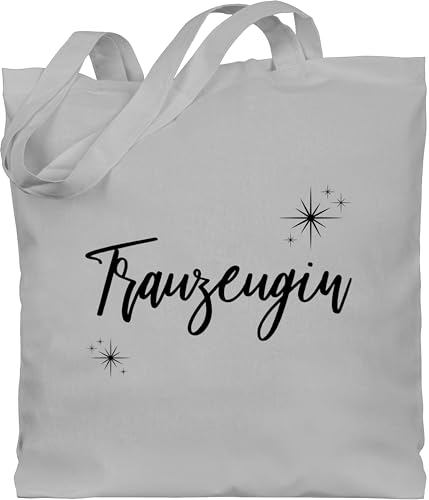 Baumwolltasche - JGA Junggesellenabschied Frauen - Trauzeugin Schwarz Sterne - Unisize - Hellgrau - beutel braut bachelorette party tasche jutebeutel jungesselnabschied stoffbeutel aus baumwolle von Shirtracer
