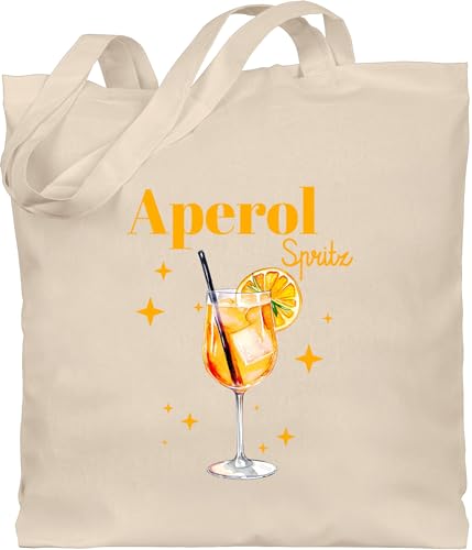 Baumwolltasche - Karneval & Fasching - Taschen - Aperol Spritz Kostüm I Aperoli I Aperollin Freundin Spritztour - Unisize - Naturweiß - kamellebeutel faschings glas tasche wurfbeutel karnevals von Shirtracer