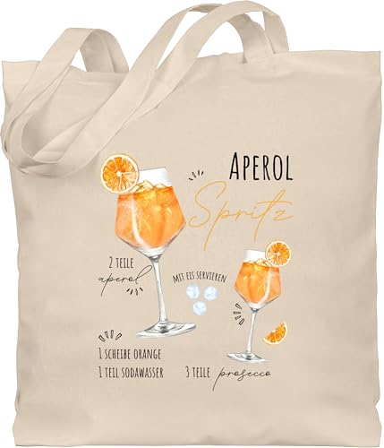Baumwolltasche - Karneval & Fasching - Taschen - Aperol Spritz Rezept I Lustig Geschenk Aperolfan Fanartikel - Unisize - Naturweiß - geschenktasche kamellebeutel faschings rezepte tasche wurfbeutel von Shirtracer