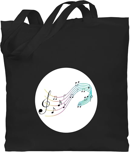 Baumwolltasche - Karneval & Fasching - Taschen - Glücksbär Noten Musik I Music Geschenk Musiker I Musikerin Fastnacht I Fasnacht I Fasnet - Unisize - Schwarz - musikbeutel kamellebeutel faschings von Shirtracer