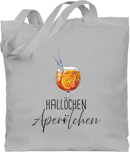 Baumwolltasche - Karneval & Fasching - Taschen - Hallöchen Aperölchen I Aperol Spritz Mädelsabend I Aperol Spritz Geschenk - Unisize - Hellgrau - tasche kamellebeutel faschings sauf jutebeutel von Shirtracer