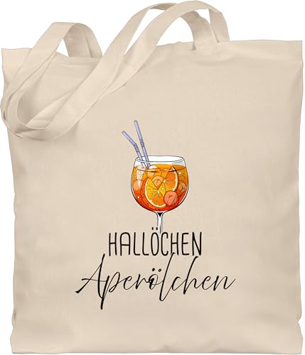 Baumwolltasche - Karneval & Fasching - Taschen - Hallöchen Aperölchen I Aperol Spritz Mädelsabend I Aperol Spritz Geschenk - Unisize - Naturweiß - tasche kamellebeutel faschings sauf jutebeutel von Shirtracer