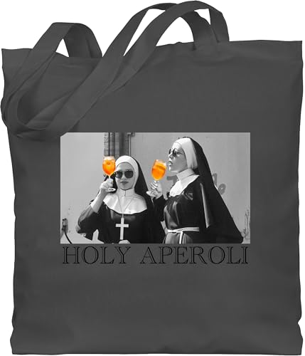 Baumwolltasche - Karneval & Fasching - Taschen - Holy Aperol I Holy Aperoli I Holy Spritz Mädelsabend I Ladies Night - Unisize - Dunkelgrau - tasche kamellebeutel faschings nonnen jutebeutel beutel von Shirtracer