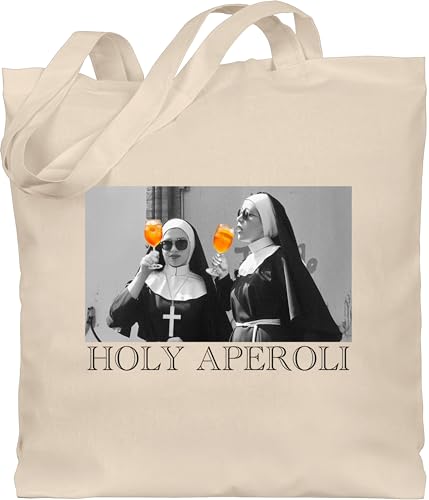 Baumwolltasche - Karneval & Fasching - Taschen - Holy Aperol I Holy Aperoli I Holy Spritz Mädelsabend I Ladies Night - Unisize - Naturweiß - tasche kamellebeutel faschings nonnen jutebeutel beutel von Shirtracer