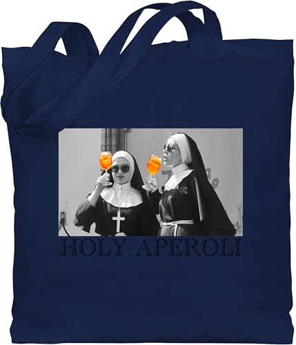 Baumwolltasche - Karneval & Fasching - Taschen - Holy Aperol I Holy Aperoli I Holy Spritz Mädelsabend I Ladies Night - Unisize - Navy Blau - tasche kamellebeutel faschings nonnen jutebeutel beutel von Shirtracer