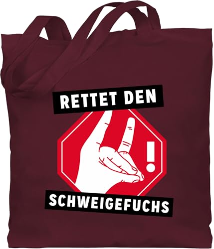 Baumwolltasche - Lehrer - Taschen - Rettet den Schweigefuchs - Unisize - Bordeauxrot - jutebeutel schule lehrer-tasche teacher fuchs beutel tasche lehrerin geschenk für lehrerinnen referendariat von Shirtracer