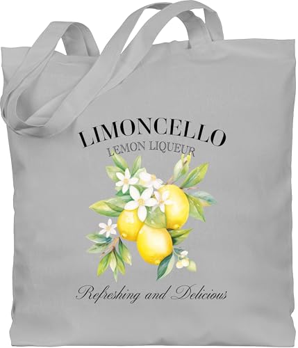 Baumwolltasche - Party & Alkohol Damen - Limoncello Refreshing and Delicious I Limoncello Geschenk Limoncello Liebhaber - Unisize - Hellgrau - tasche sauf zitrone beutel alki zitronen stofftasche von Shirtracer