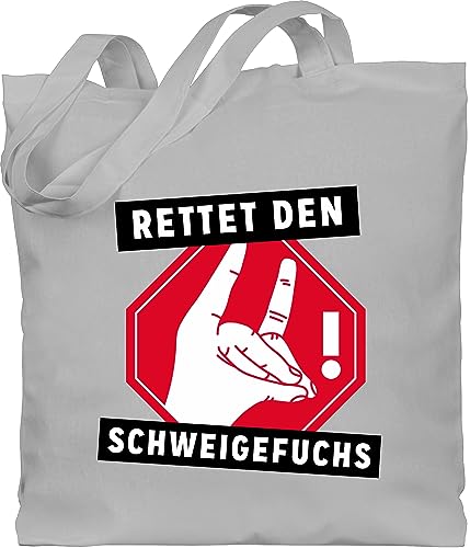 Baumwolltasche - Lehrer - Taschen - Rettet den Schweigefuchs - Unisize - Hellgrau - jutebeutel schule lehrer-tasche teacher fuchs beutel tasche lehrerin geschenk für lehrerinnen referendariat von Shirtracer