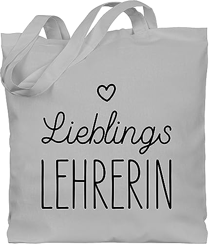 Baumwolltasche - Taschen - Lieblingslehrerin Lehrerin Geschenk Lehrerinnen - Unisize - Hellgrau - tasche abschied lehrertasche klassenlehrerin beste jutebeutel gift teacher lehrerinen lieblings von Shirtracer
